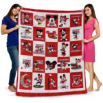 louisiana ragin cajuns mickey minnie red white blanket fashion forward