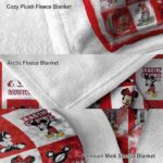 louisiana ragin cajuns mickey minnie red white blanket premium grade