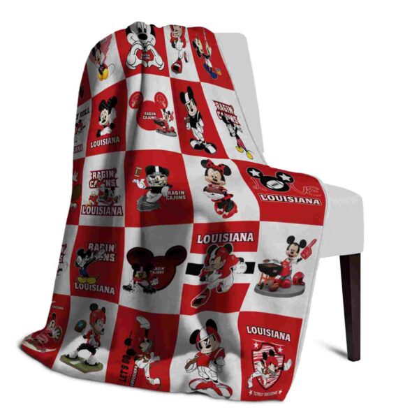 louisiana ragin cajuns mickey minnie red white blanket top rated