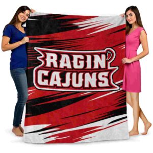 louisiana ragin cajuns paint streaks red white blanket fashion forward