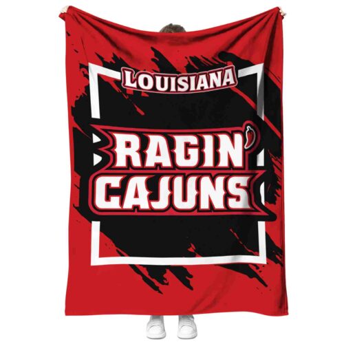 louisiana ragin cajuns splatter effect red blanket best selling