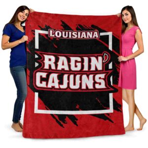 louisiana ragin cajuns splatter effect red blanket fashion forward