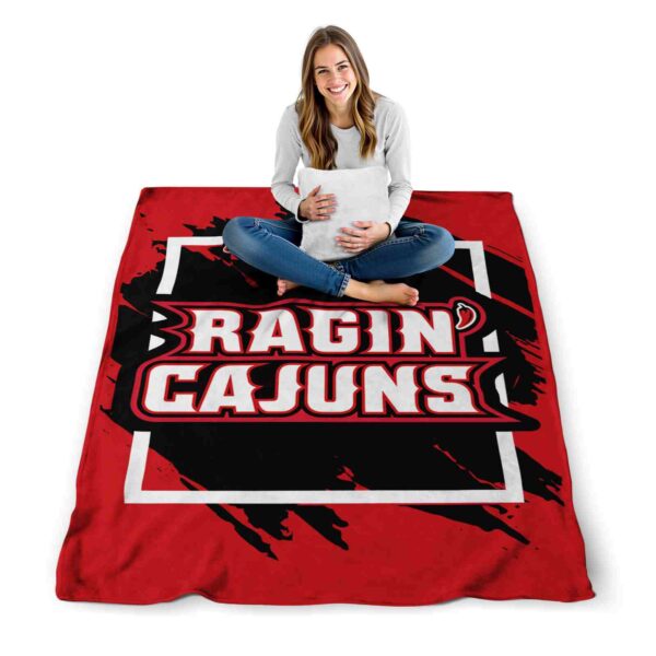 louisiana ragin cajuns splatter effect red blanket high quality