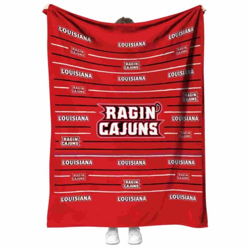 louisiana ragin cajuns striped pattern red blanket best selling