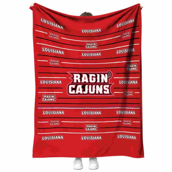 louisiana ragin cajuns striped pattern red blanket best selling