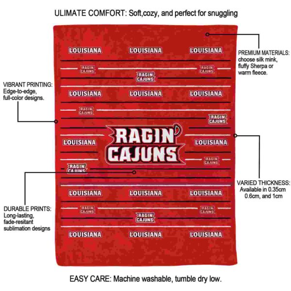 louisiana ragin cajuns striped pattern red blanket new arrival