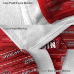 louisiana ragin cajuns striped pattern red blanket premium grade