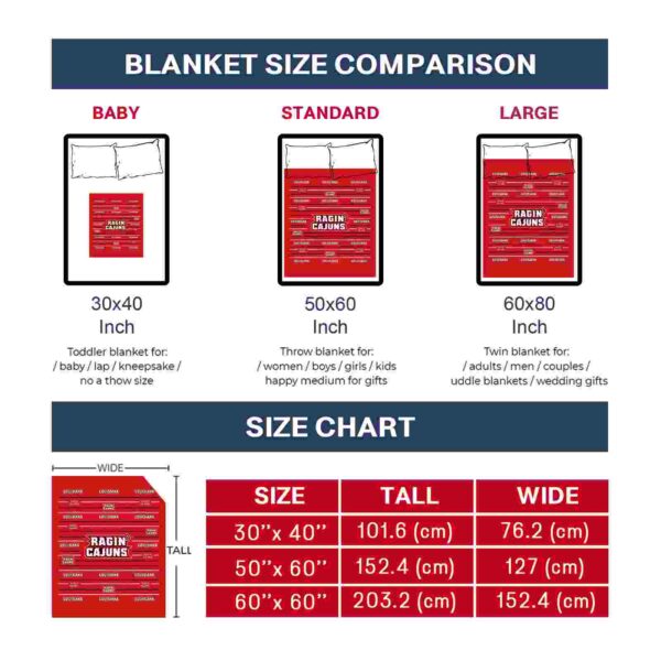 louisiana ragin cajuns striped pattern red blanket trendy