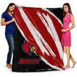 louisville cardinals brushstrokes red white blanket best selling
