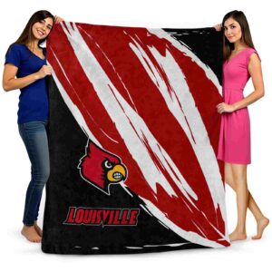 louisville cardinals brushstrokes red white blanket fashion forward