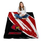 louisville cardinals brushstrokes red white blanket best selling