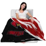 louisville cardinals brushstrokes red white blanket best selling