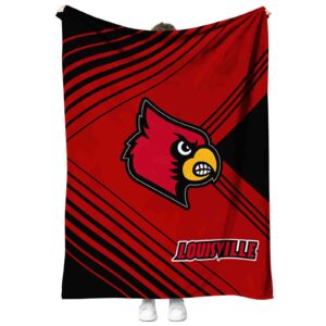 louisville cardinals diagonal stripes red blanket best selling