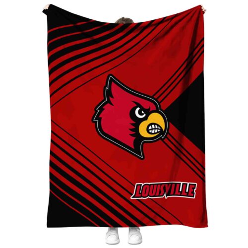 louisville cardinals diagonal stripes red blanket best selling