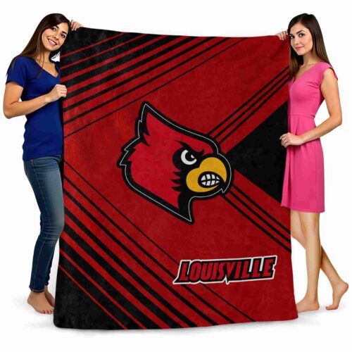 louisville cardinals diagonal stripes red blanket fashion forward