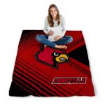 louisville cardinals diagonal stripes red blanket high quality