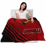 louisville cardinals diagonal stripes red blanket latest model