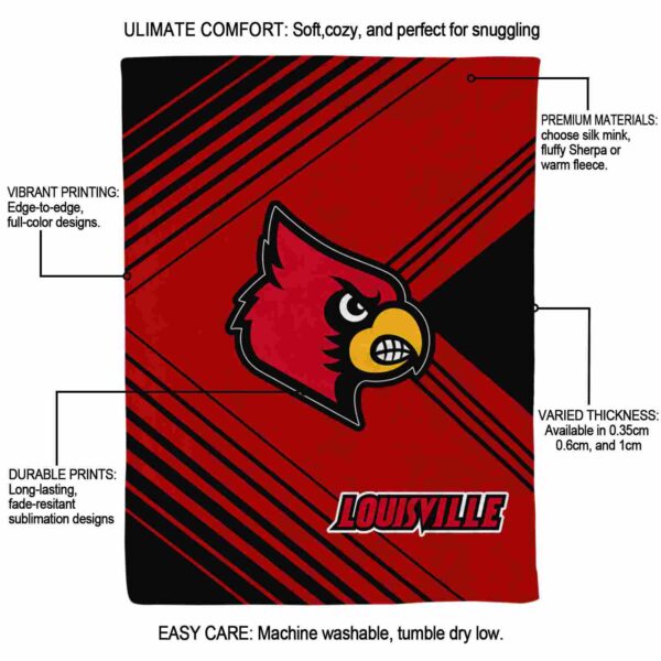 louisville cardinals diagonal stripes red blanket new arrival