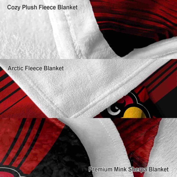 louisville cardinals diagonal stripes red blanket premium grade