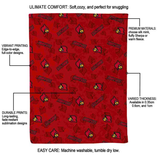 louisville cardinals diehard fans red blanket new arrival