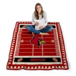 louisville cardinals football field red blanket high quality