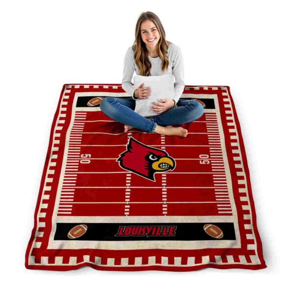 louisville cardinals football field red blanket high quality