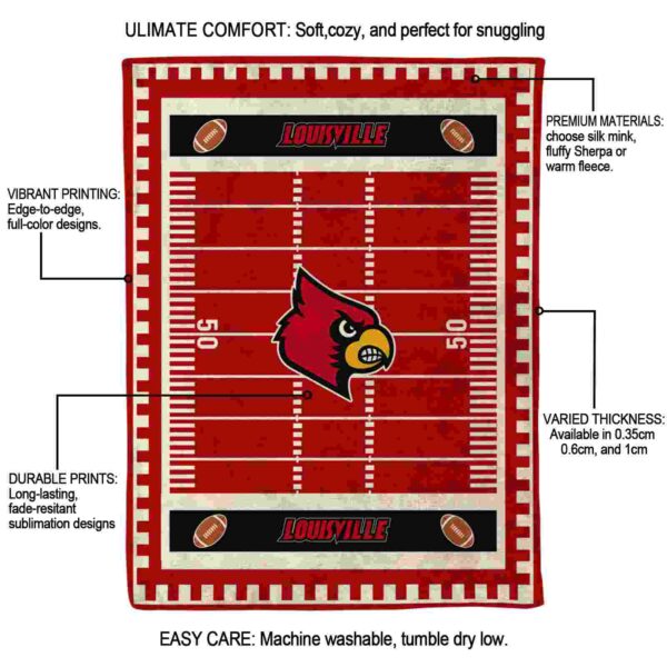 louisville cardinals football field red blanket new arrival