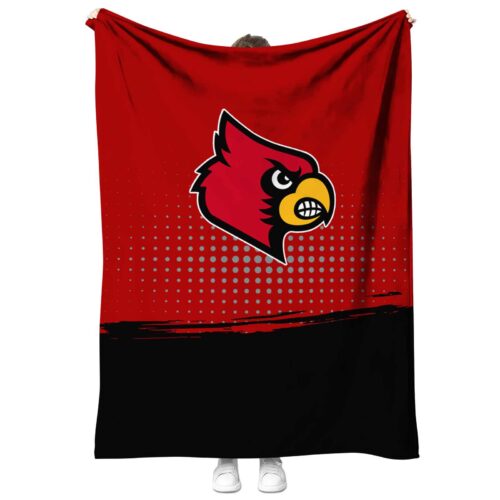 louisville cardinals gradient dots red blanket best selling