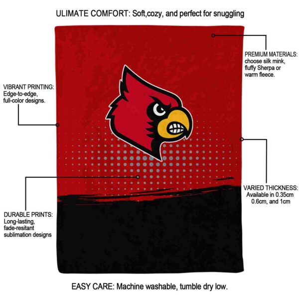 louisville cardinals gradient dots red blanket new arrival
