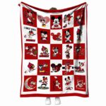louisville cardinals mickey minnie red white blanket best selling