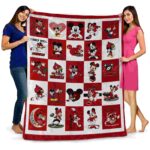 louisville cardinals mickey minnie red white blanket fashion forward