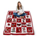 louisville cardinals mickey minnie red white blanket high quality