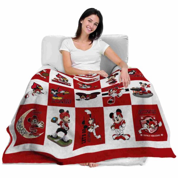 louisville cardinals mickey minnie red white blanket latest model