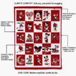 louisville cardinals mickey minnie red white blanket new arrival