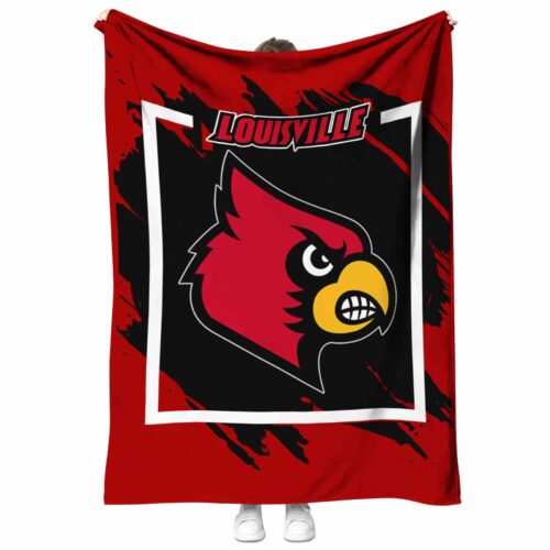 louisville cardinals splatter effect red blanket best selling