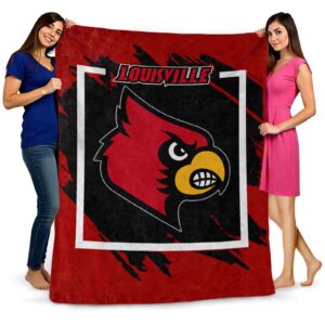 louisville cardinals splatter effect red blanket fashion forward