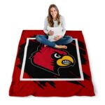 louisville cardinals splatter effect red blanket high quality