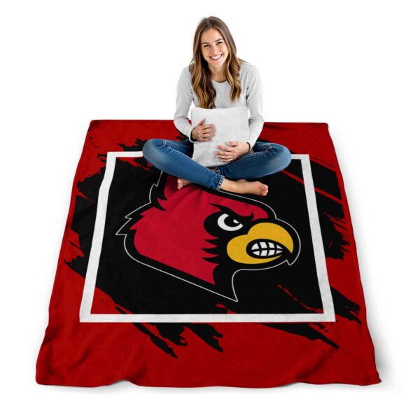louisville cardinals splatter effect red blanket high quality