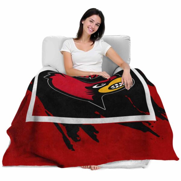 louisville cardinals splatter effect red blanket latest model
