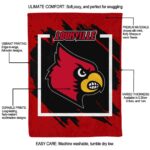 louisville cardinals splatter effect red blanket new arrival