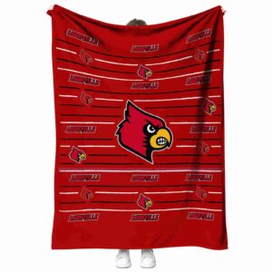 louisville cardinals striped pattern red blanket best selling