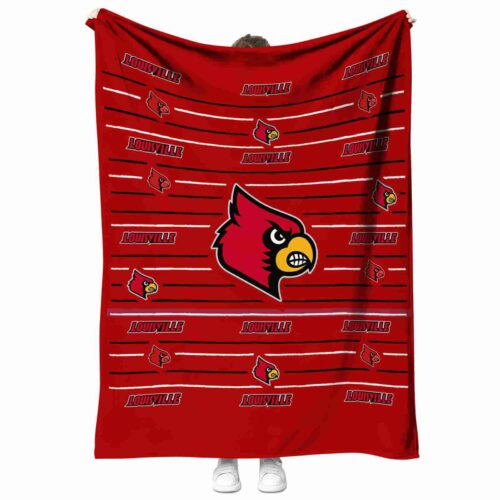 louisville cardinals striped pattern red blanket best selling