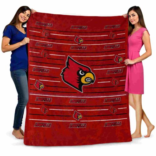 louisville cardinals striped pattern red blanket fashion forward