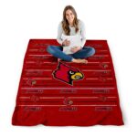 louisville cardinals striped pattern red blanket high quality