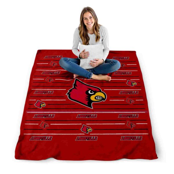 louisville cardinals striped pattern red blanket high quality