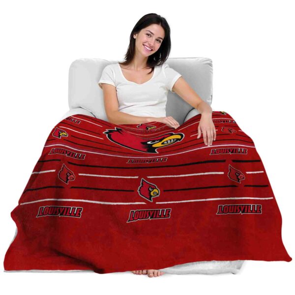 louisville cardinals striped pattern red blanket latest model