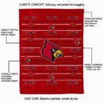 louisville cardinals striped pattern red blanket new arrival