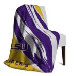 lsu tigers brushstrokes purple white blanket top rated
