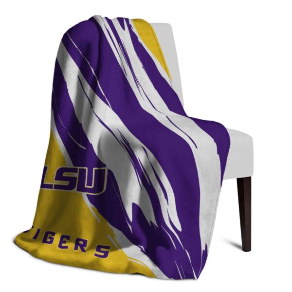 lsu tigers brushstrokes purple white blanket top rated