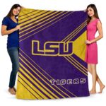 lsu tigers diagonal stripes purple blanket best selling